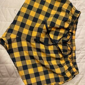 Yellow and Black Checkered Shorts